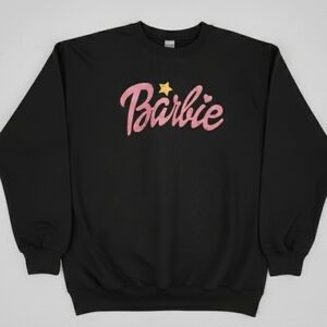 [[Gildan]] Barbie Black and Pink Crew Neck Sweatshirt.